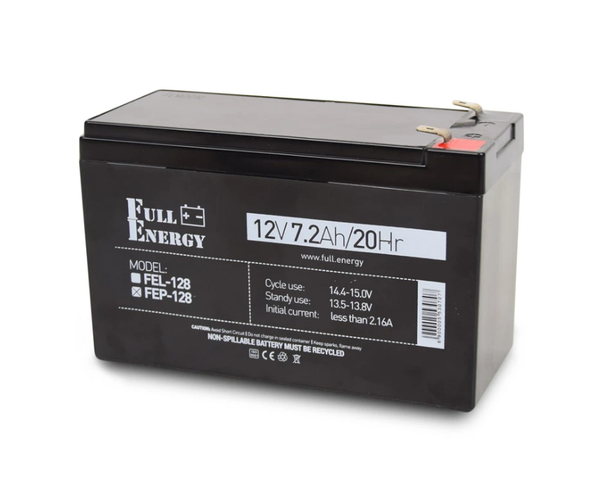 Акумулятор 12В 7.2 Аг для ДБЖ Full Energy FEP-128